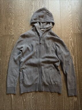 L.L. Bean Men's Hooded Zip-Up Sweater - Gray